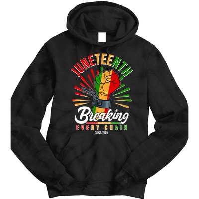 Juneteenth Breaking Every Chain Since 1865 Tie Dye Hoodie