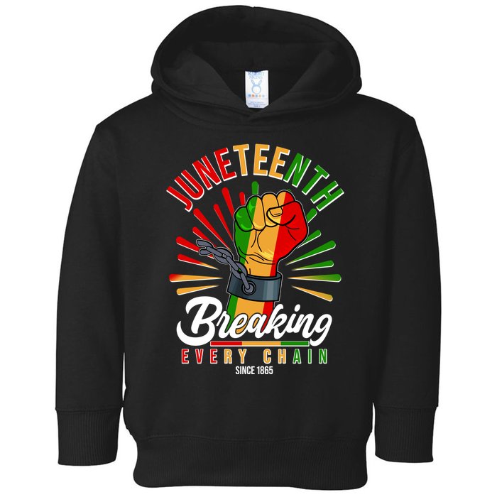 Juneteenth Breaking Every Chain Since 1865 Toddler Hoodie