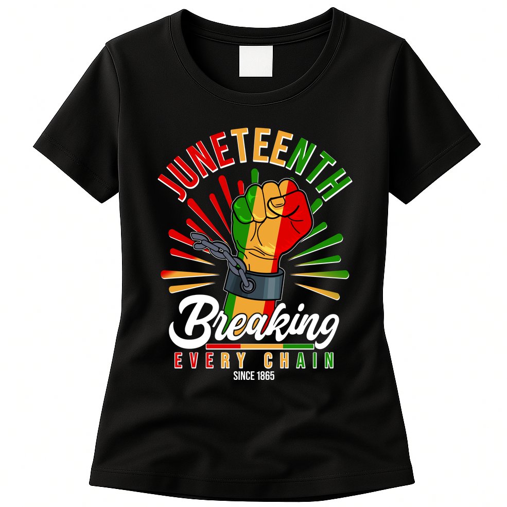 Juneteenth Breaking Every Chain Since 1865 Womens T-Shirt
