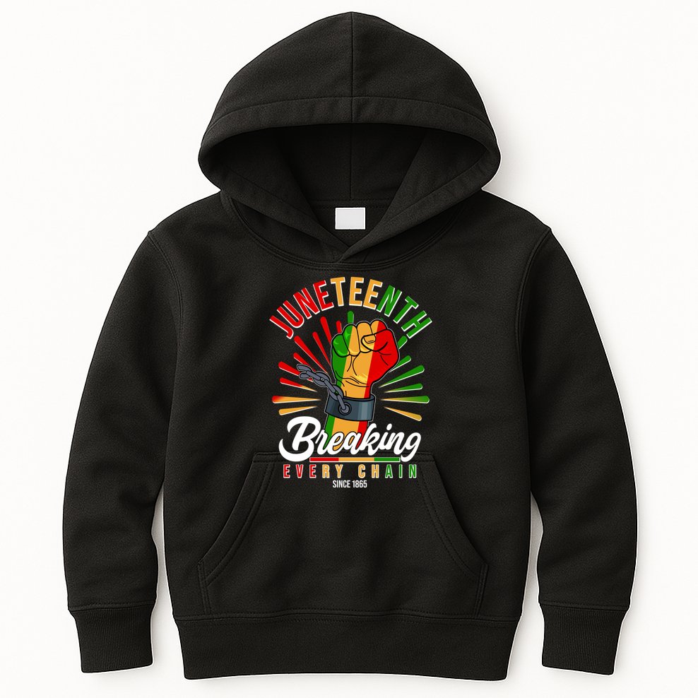 Juneteenth Breaking Every Chain Since 1865 Kids Hoodie