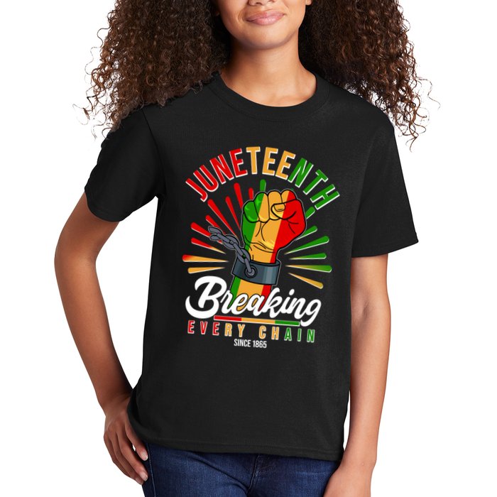 Juneteenth Breaking Every Chain Since 1865 Kids T-Shirt