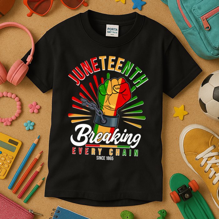 Juneteenth Breaking Every Chain Since 1865 Kids T-Shirt