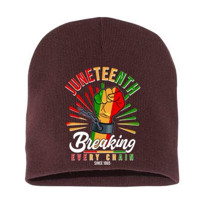 Juneteenth Breaking Every Chain Since 1865 Short Acrylic Beanie