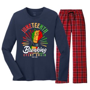 Juneteenth Breaking Every Chain Since 1865 Women's Long Sleeve Flannel Pajama Set 