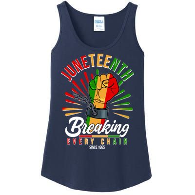 Juneteenth Breaking Every Chain Since 1865 Ladies Essential Tank