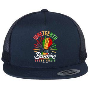 Juneteenth Breaking Every Chain Since 1865 Flat Bill Trucker Hat