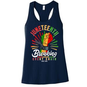 Juneteenth Breaking Every Chain Since 1865 Women's Racerback Tank