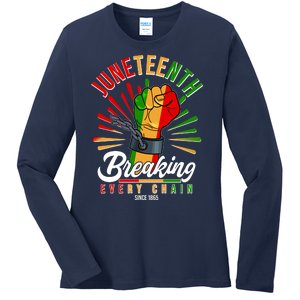 Juneteenth Breaking Every Chain Since 1865 Ladies Long Sleeve Shirt