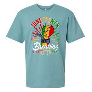 Juneteenth Breaking Every Chain Since 1865 Sueded Cloud Jersey T-Shirt