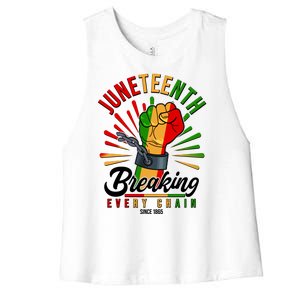 Juneteenth Breaking Every Chain Since 1865 Women's Racerback Cropped Tank