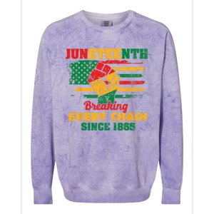 Juneteenth Breaking Every Chain Since 1865 Colorblast Crewneck Sweatshirt