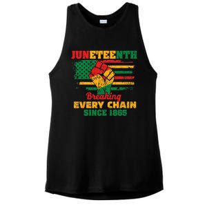 Juneteenth Breaking Every Chain Since 1865 Ladies PosiCharge Tri-Blend Wicking Tank