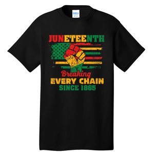 Juneteenth Breaking Every Chain Since 1865 Tall T-Shirt