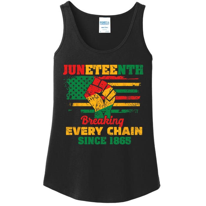 Juneteenth Breaking Every Chain Since 1865 Ladies Essential Tank