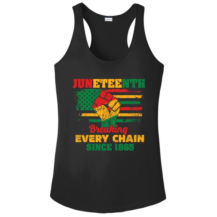 Juneteenth Breaking Every Chain Since 1865 Ladies PosiCharge Competitor Racerback Tank