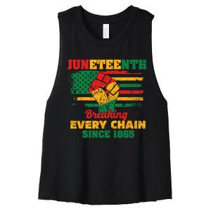 Juneteenth Breaking Every Chain Since 1865 Women's Racerback Cropped Tank