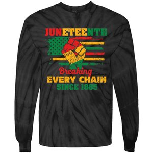 Juneteenth Breaking Every Chain Since 1865 Tie-Dye Long Sleeve Shirt