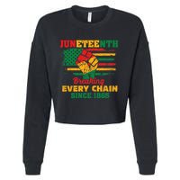 Juneteenth Breaking Every Chain Since 1865 Cropped Pullover Crew