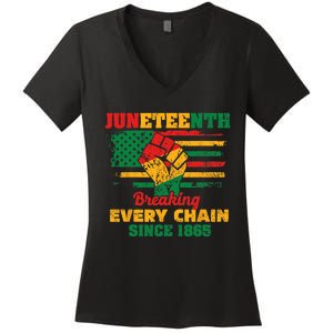 Juneteenth Breaking Every Chain Since 1865 Women's V-Neck T-Shirt