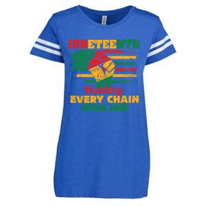 Juneteenth Breaking Every Chain Since 1865 Enza Ladies Jersey Football T-Shirt