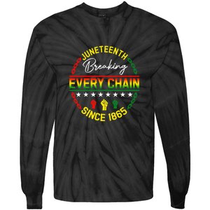 Juneteenth Breaking Every Chain Since 1865 Black Freedom Gift African Pride Tie-Dye Long Sleeve Shirt