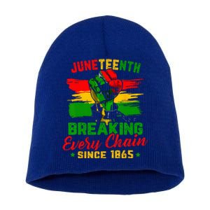 Juneteenth Breaking Every Chain Since 1865 Short Acrylic Beanie