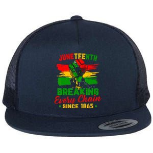 Juneteenth Breaking Every Chain Since 1865 Flat Bill Trucker Hat