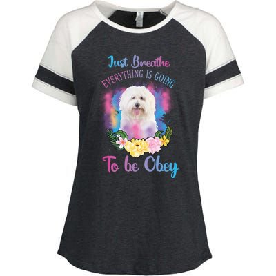 Just Breathe Everything Is Going To Be Obey Graphic Great Gift Enza Ladies Jersey Colorblock Tee