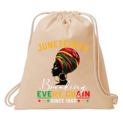 Juneteenth Breaking Every Chain Since 1865 Drawstring Bag