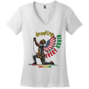 Juneteenth Breaking Every Chain Since 1865 Women's V-Neck T-Shirt