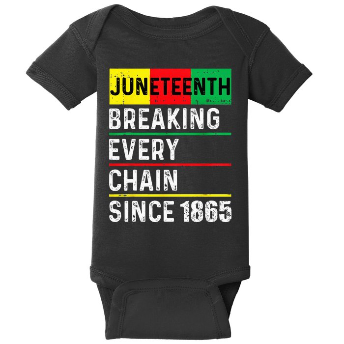 Juneteenth Breaking Every Chain Since 1865 African American Baby Bodysuit