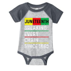 Juneteenth Breaking Every Chain Since 1865 African American Infant Baby Jersey Bodysuit