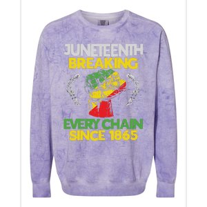 Juneteenth Breaking Every Chain Since 1865 African American Colorblast Crewneck Sweatshirt