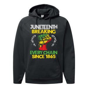 Juneteenth Breaking Every Chain Since 1865 African American Performance Fleece Hoodie