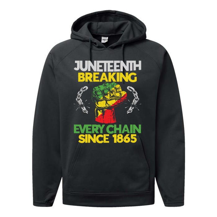 Juneteenth Breaking Every Chain Since 1865 African American Performance Fleece Hoodie