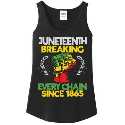 Juneteenth Breaking Every Chain Since 1865 African American Ladies Essential Tank