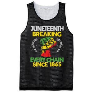 Juneteenth Breaking Every Chain Since 1865 African American Mesh Reversible Basketball Jersey Tank