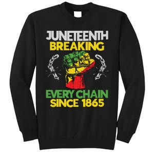 Juneteenth Breaking Every Chain Since 1865 African American Tall Sweatshirt