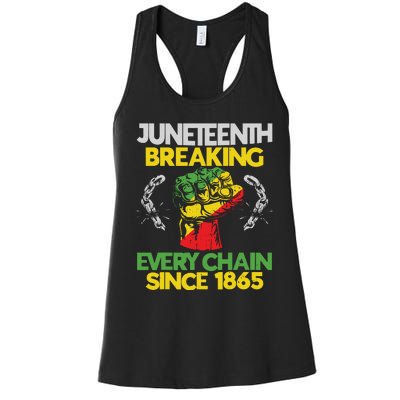 Juneteenth Breaking Every Chain Since 1865 African American Women's Racerback Tank