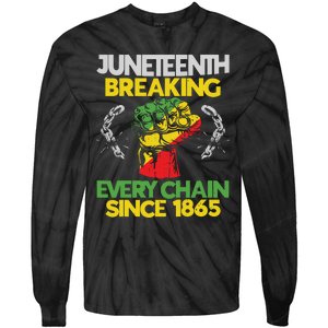 Juneteenth Breaking Every Chain Since 1865 African American Tie-Dye Long Sleeve Shirt