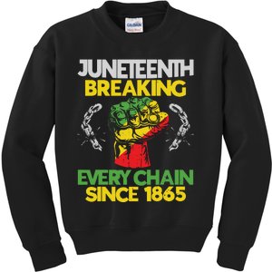 Juneteenth Breaking Every Chain Since 1865 African American Kids Sweatshirt