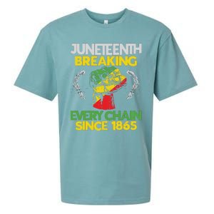 Juneteenth Breaking Every Chain Since 1865 African American Sueded Cloud Jersey T-Shirt