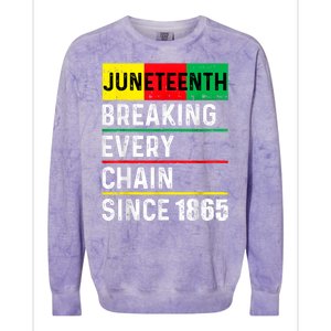 Juneteenth Breaking Every Chain Since 1865 African American Colorblast Crewneck Sweatshirt