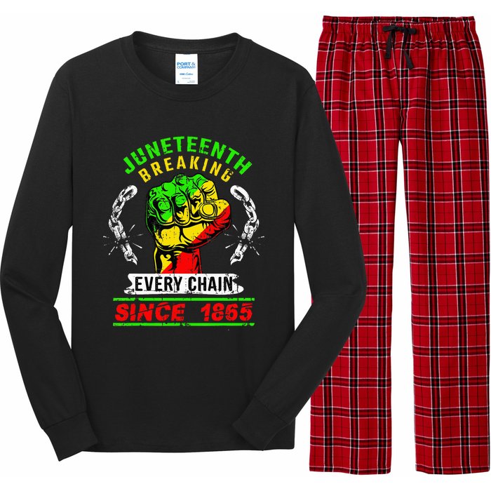 Juneteenth Breaking Every Chain Since 1865 African American Long Sleeve Pajama Set