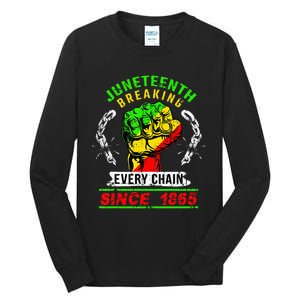 Juneteenth Breaking Every Chain Since 1865 African American Tall Long Sleeve T-Shirt