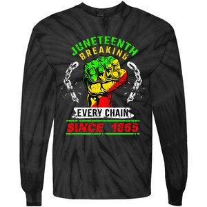 Juneteenth Breaking Every Chain Since 1865 African American Tie-Dye Long Sleeve Shirt