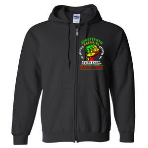 Juneteenth Breaking Every Chain Since 1865 African American Full Zip Hoodie