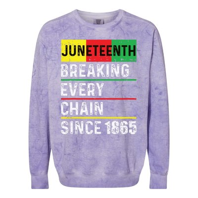 Juneteenth Breaking Every Chain Since 1865 African American Colorblast Crewneck Sweatshirt