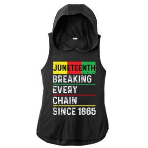 Juneteenth Breaking Every Chain Since 1865 African American Ladies PosiCharge Tri-Blend Wicking Draft Hoodie Tank