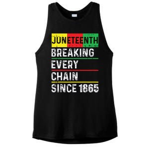 Juneteenth Breaking Every Chain Since 1865 African American Ladies PosiCharge Tri-Blend Wicking Tank